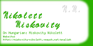 nikolett miskovity business card